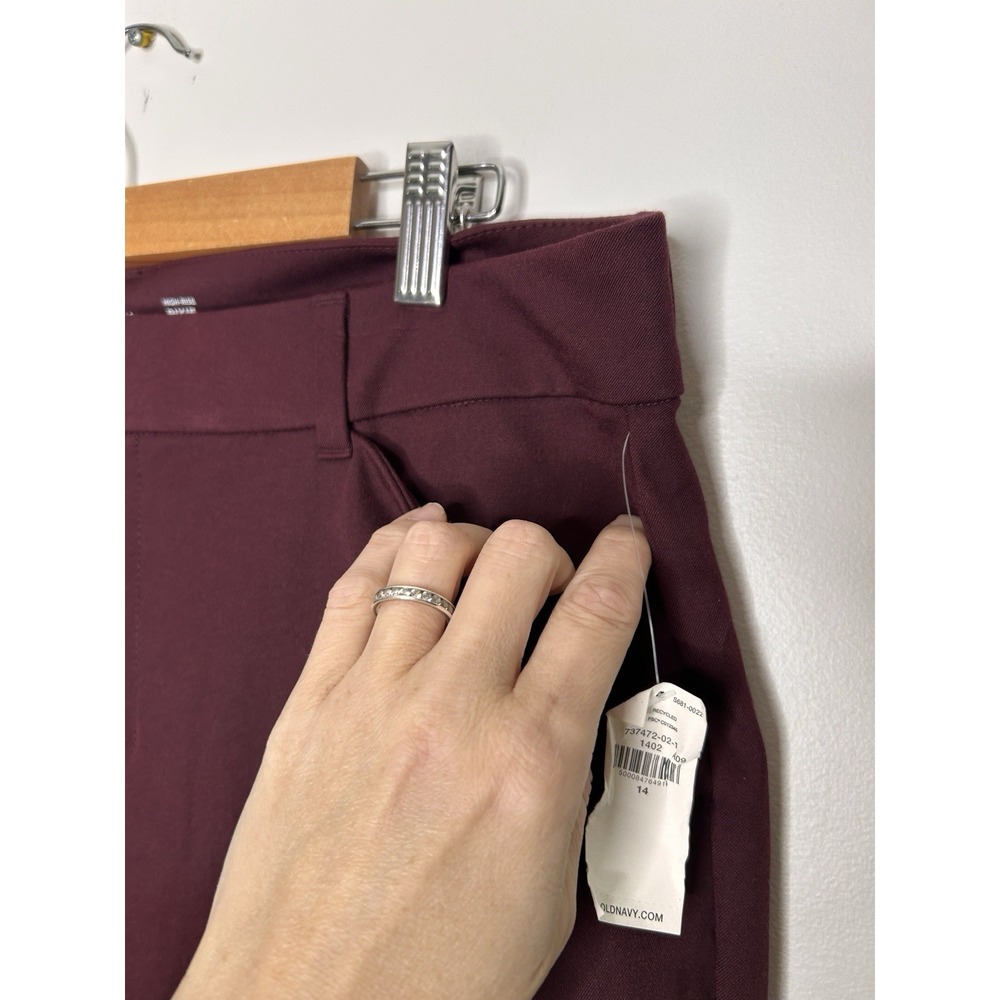 Old Navy High Rise Pixie Women's Wine Burgundy Career Pants Size 14 New NWT - Picture 3 of 7